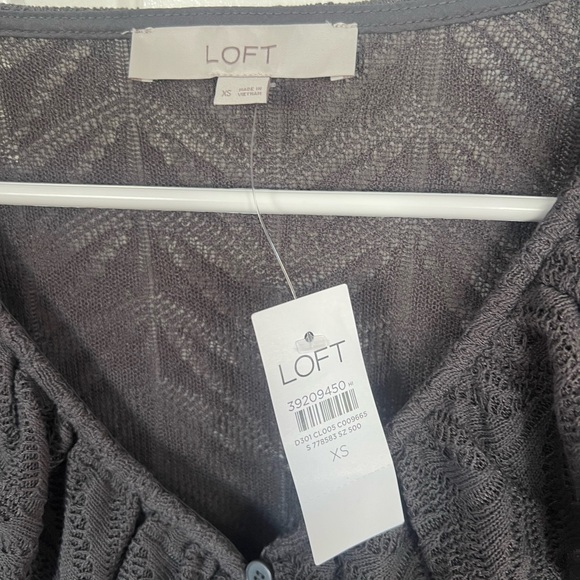 LOFT Charcoal Ruffled Blouse - Picture 3 of 4